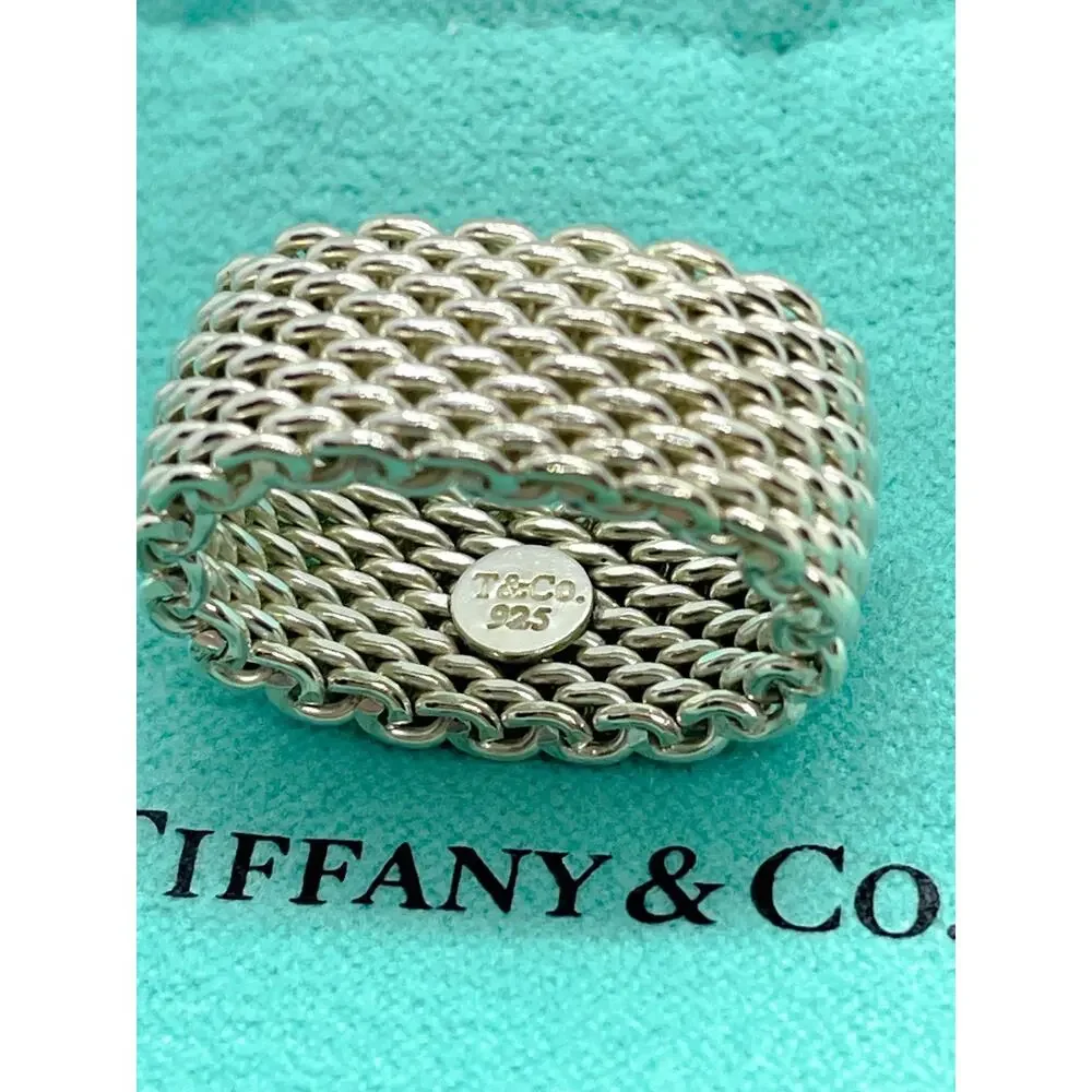Tiffany & Co. Sterling Silver Somerset Mesh Weave Ring – Size 4